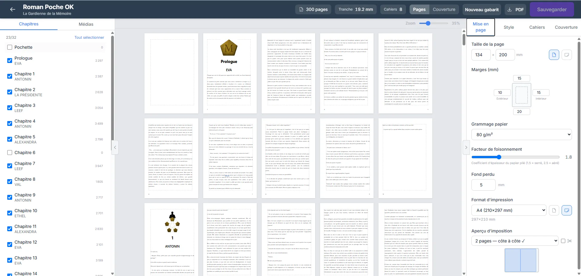 Mise en page pour l'impression